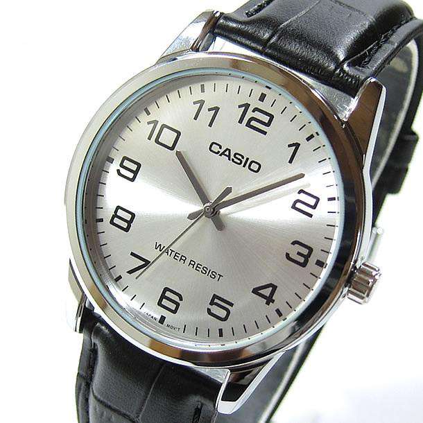 Casio MTP-V001L-7B Black Leather Watch for Men-Watch Portal Philippines