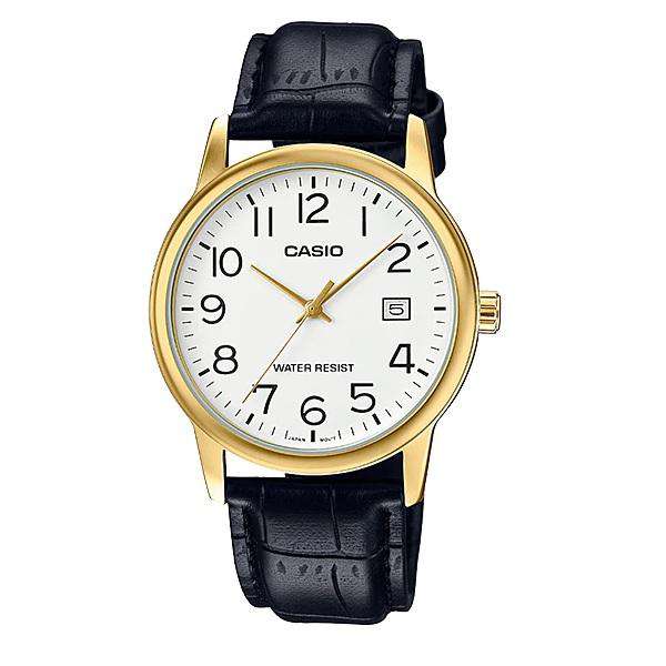 Casio MTP-V002GL-7B2 Black Leather Watch for Men-Watch Portal Philippines