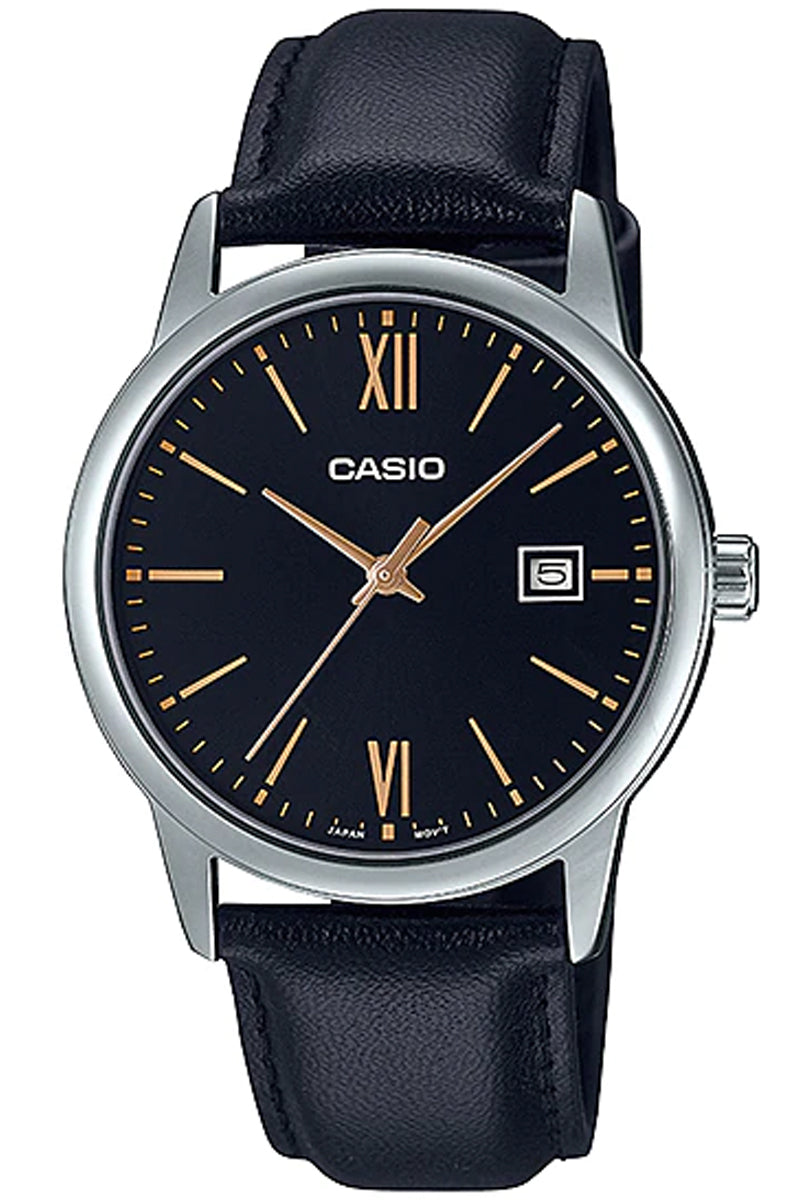 Casio MTP-V002L-1B3 Black Leather Strap Watch for Men-Watch Portal Philippines