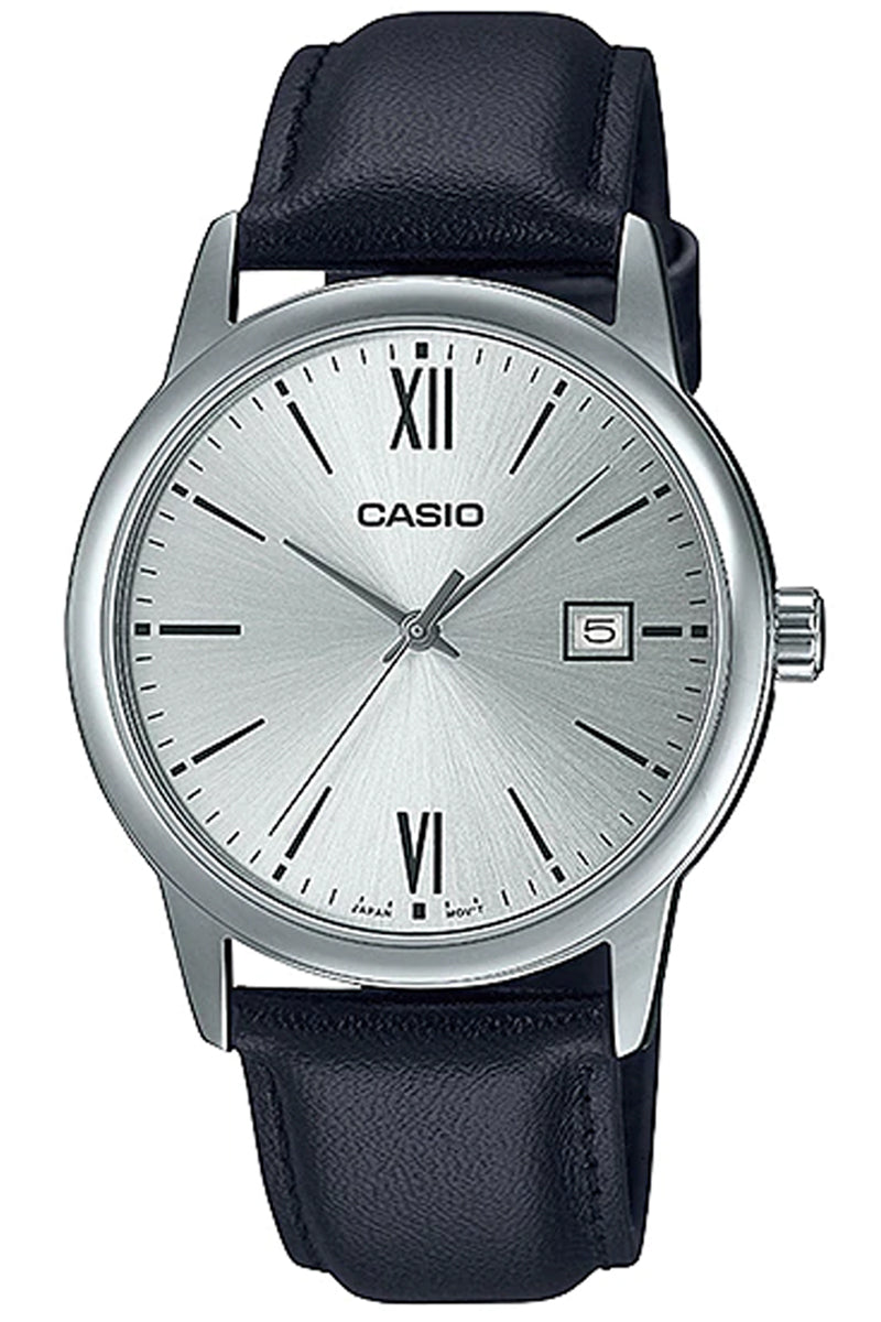 Casio MTP-V002L-7B3 Black Leather Strap Watch for Men-Watch Portal Philippines