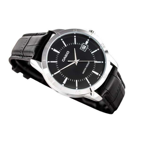 Casio MTP-V004L-1A Black Leather Watch for Men-Watch Portal Philippines
