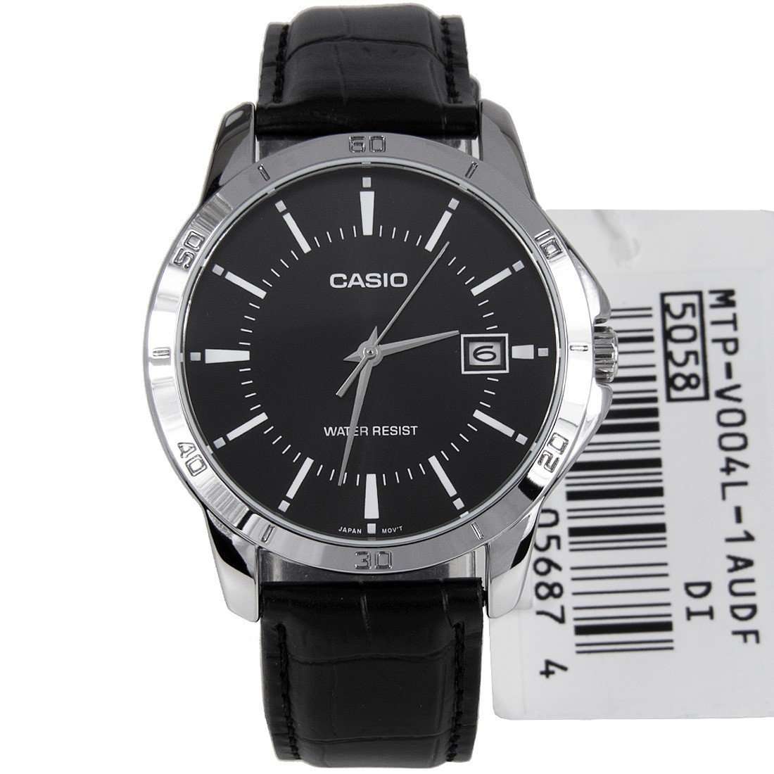 Casio MTP-V004L-1A Black Leather Watch for Men-Watch Portal Philippines