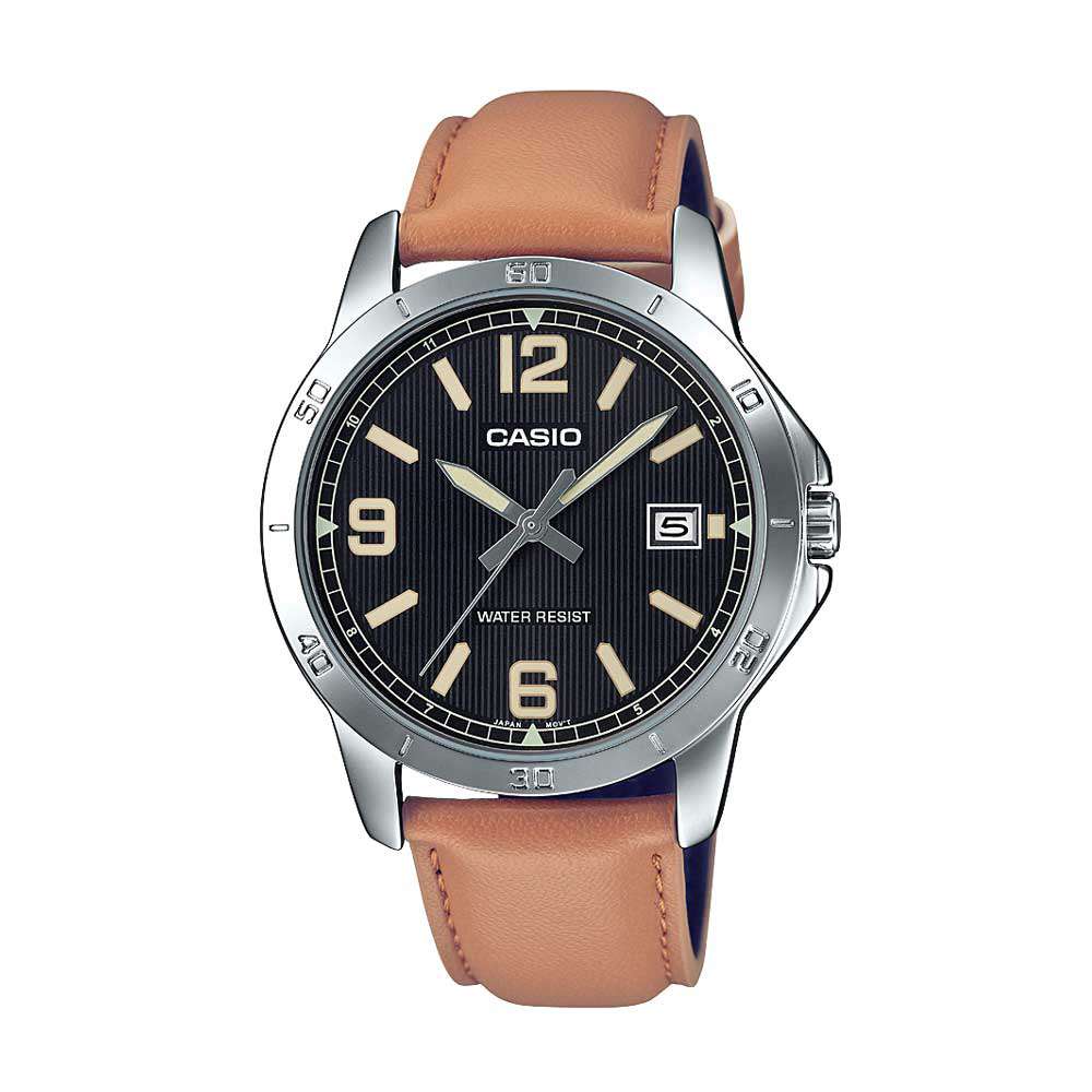 Casio MTP-V004L-1B2 Brown Leather Watch for Men-Watch Portal Philippines