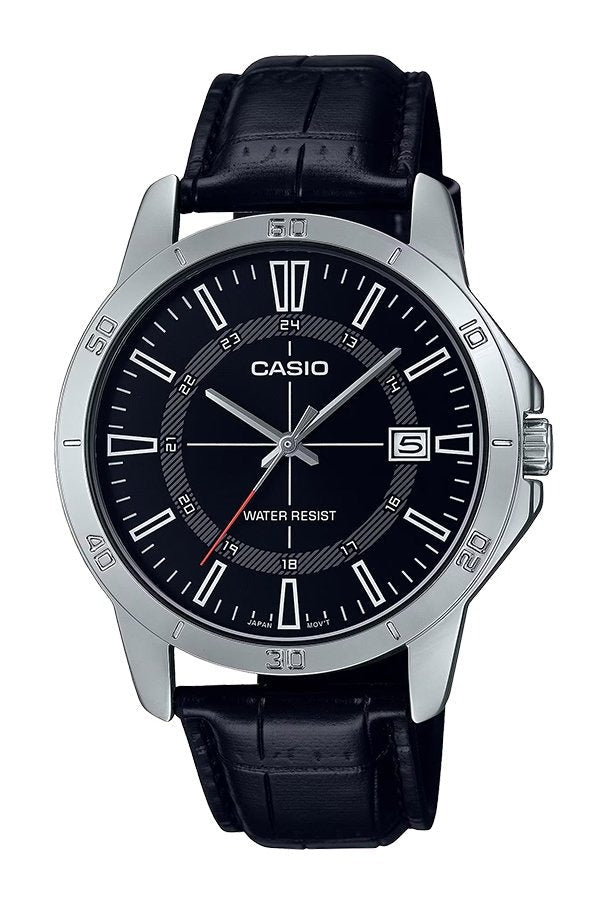 Casio MTP-V004L-1C Black Leather Watch for Men-Watch Portal Philippines