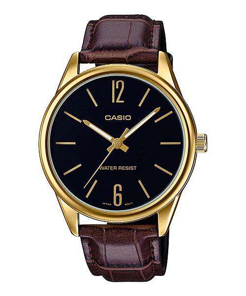 Casio MTP-V005GL-1B Brown Leather Watch for Men-Watch Portal Philippines