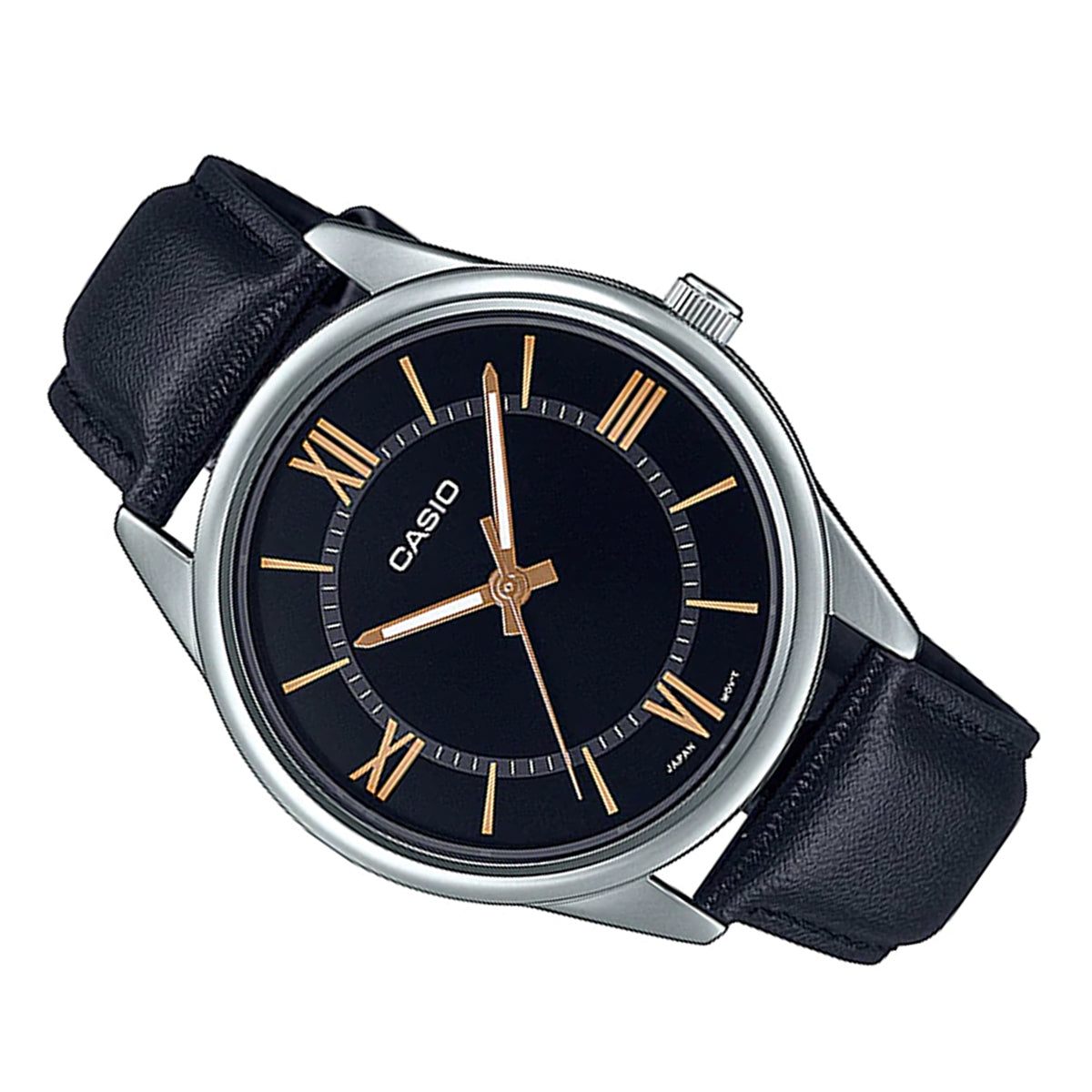 Casio MTP-V005L-1B5 Black Leather Strap Watch for Men-Watch Portal Philippines