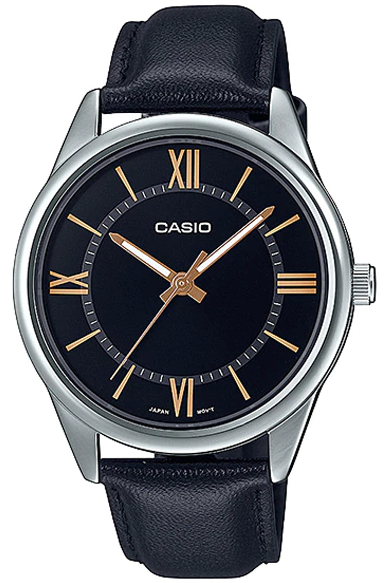 Casio MTP-V005L-1B5 Black Leather Strap Watch for Men-Watch Portal Philippines