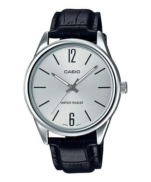 Casio MTP-V005L-7B Black Leather Watch for Men-Watch Portal Philippines