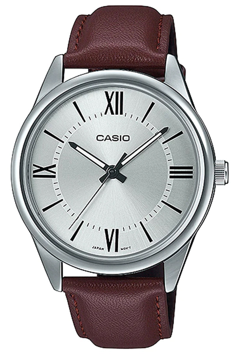 Casio MTP-V005L-7B5 Brown Leather Strap Watch for Men-Watch Portal Philippines