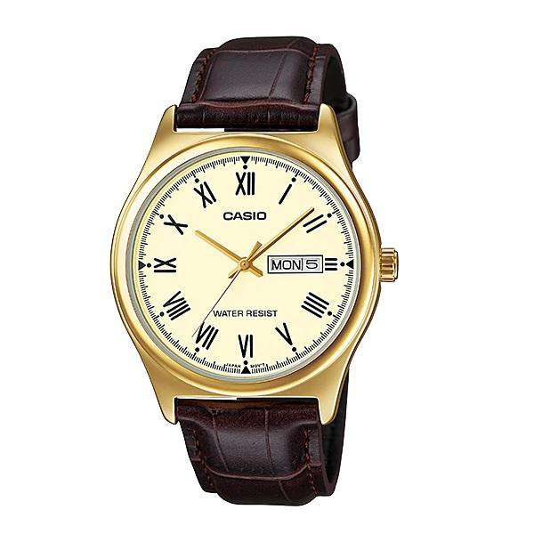 Casio MTP-V006GL-9B Brown Leather Watch for Men-Watch Portal Philippines