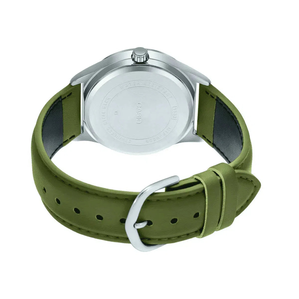 Casio MTP-V006L-3B Green Leather Watch for Men-Watch Portal Philippines