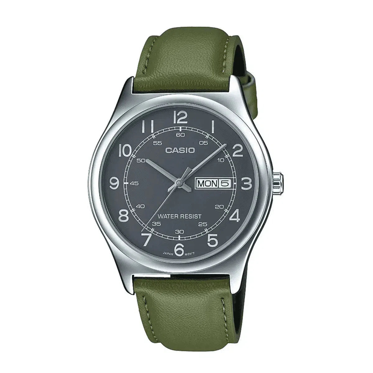 Casio MTP-V006L-3B Green Leather Watch for Men-Watch Portal Philippines
