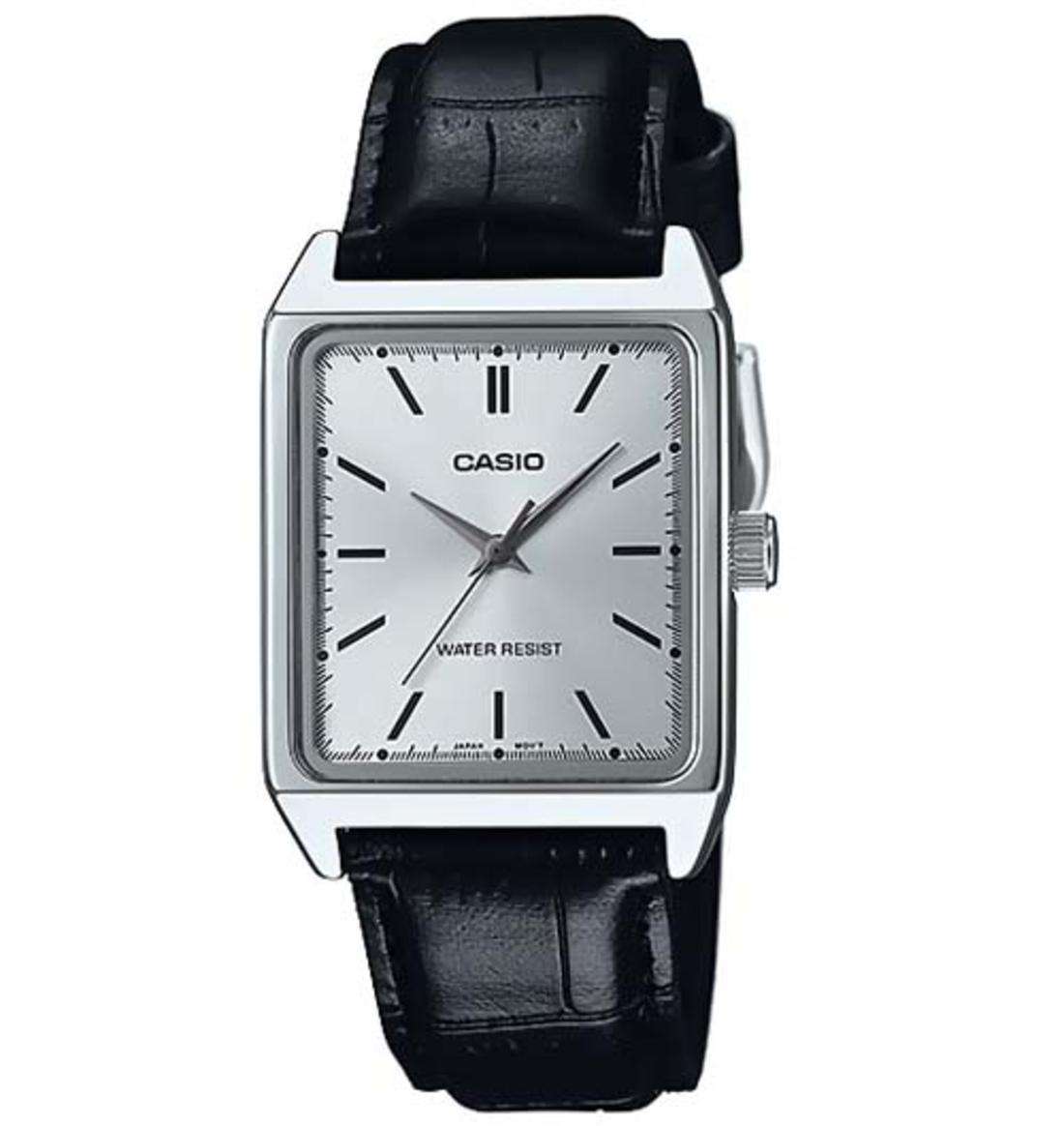 Casio MTP-V007L-7E1 Black Leather Watch for Men-Watch Portal Philippines