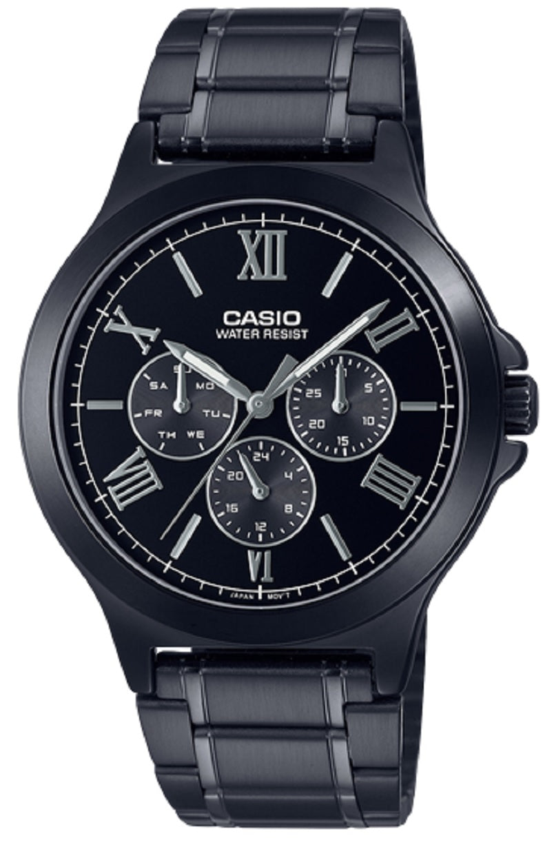 Casio MTP-V300B-1A Black Stainless Steel Watch for Men-Watch Portal Philippines