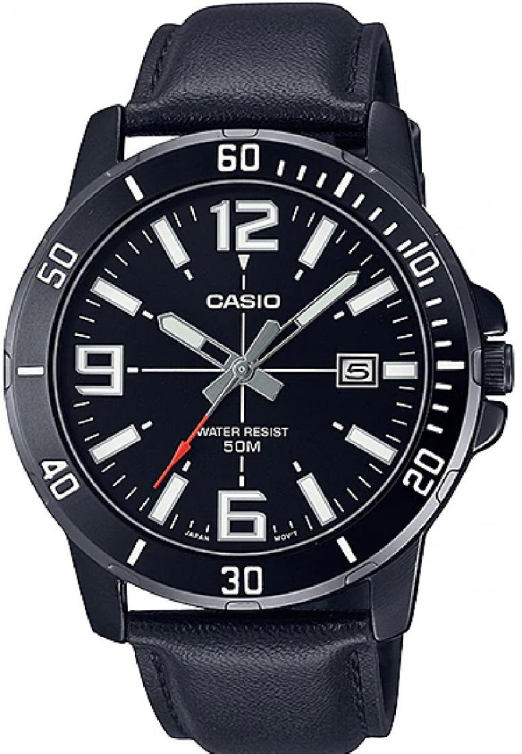 Casio MTP-VD01BL-1B Analog Leather Strap Watch For Men-Watch Portal Philippines