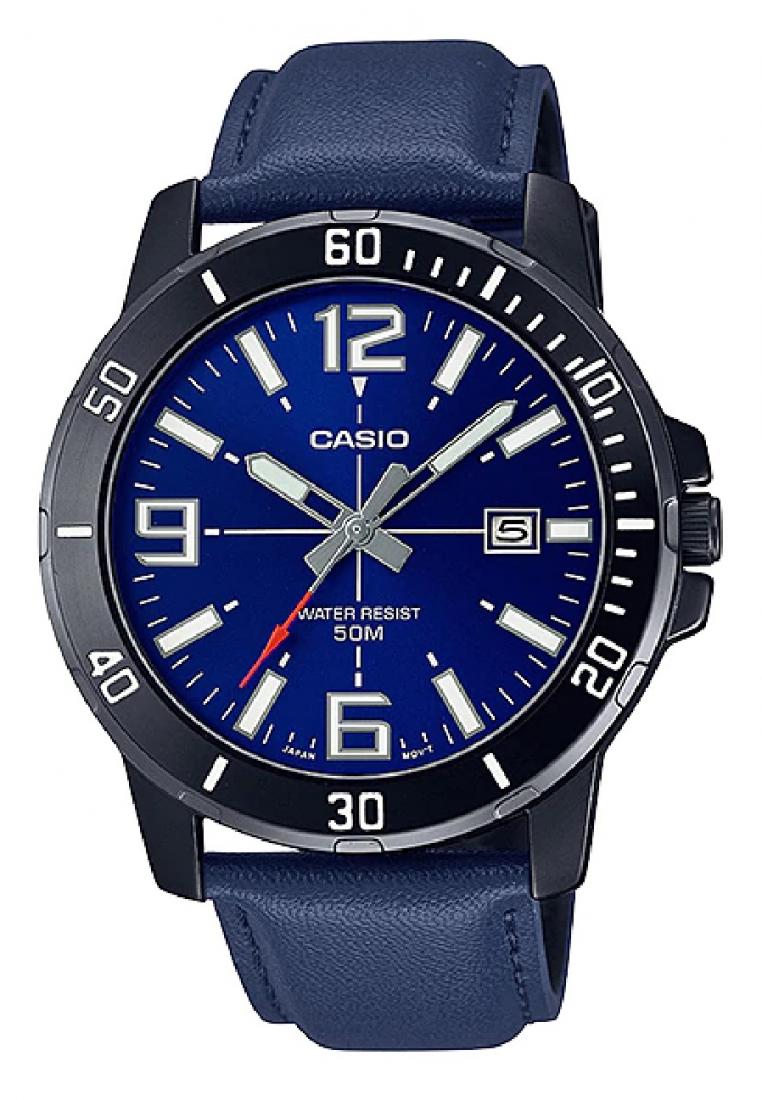 Casio MTP-VD01BL-2B Analog Leather Strap Watch For Men-Watch Portal Philippines