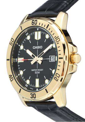 Casio MTP-VD01GL-1EVUDF Black Leather Strap Watch for Men-Watch Portal Philippines