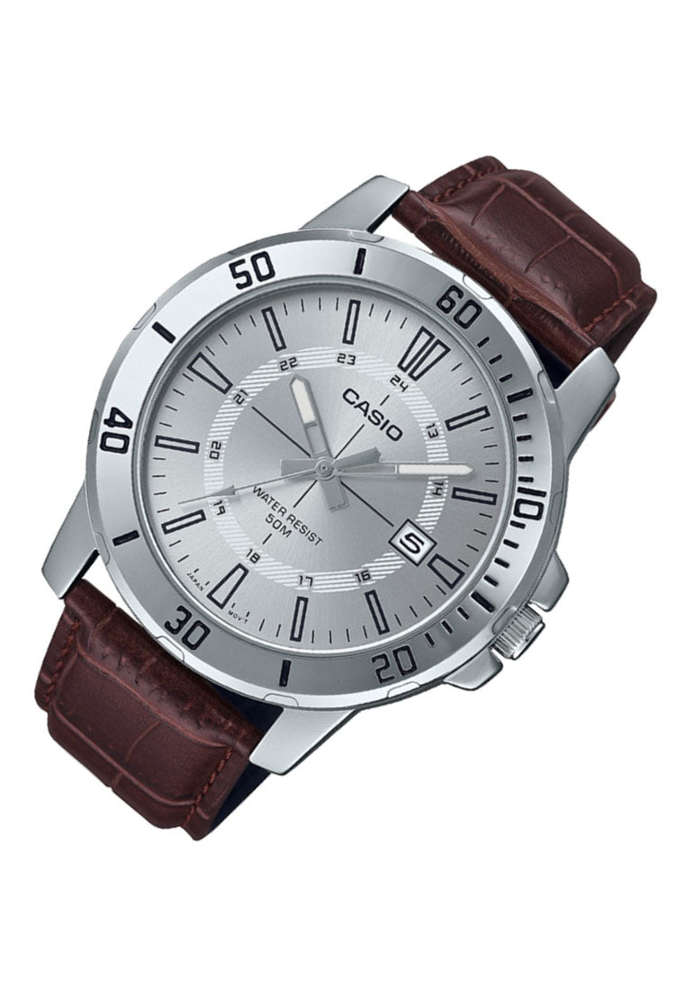 Casio MTP-VD01L-7C Analog Leather Strap Watch For Men-Watch Portal Philippines
