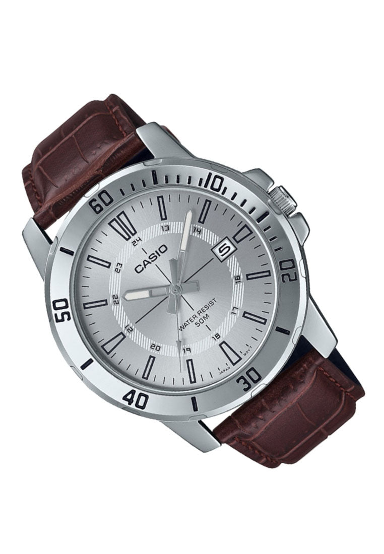 Casio MTP-VD01L-7C Analog Leather Strap Watch For Men-Watch Portal Philippines