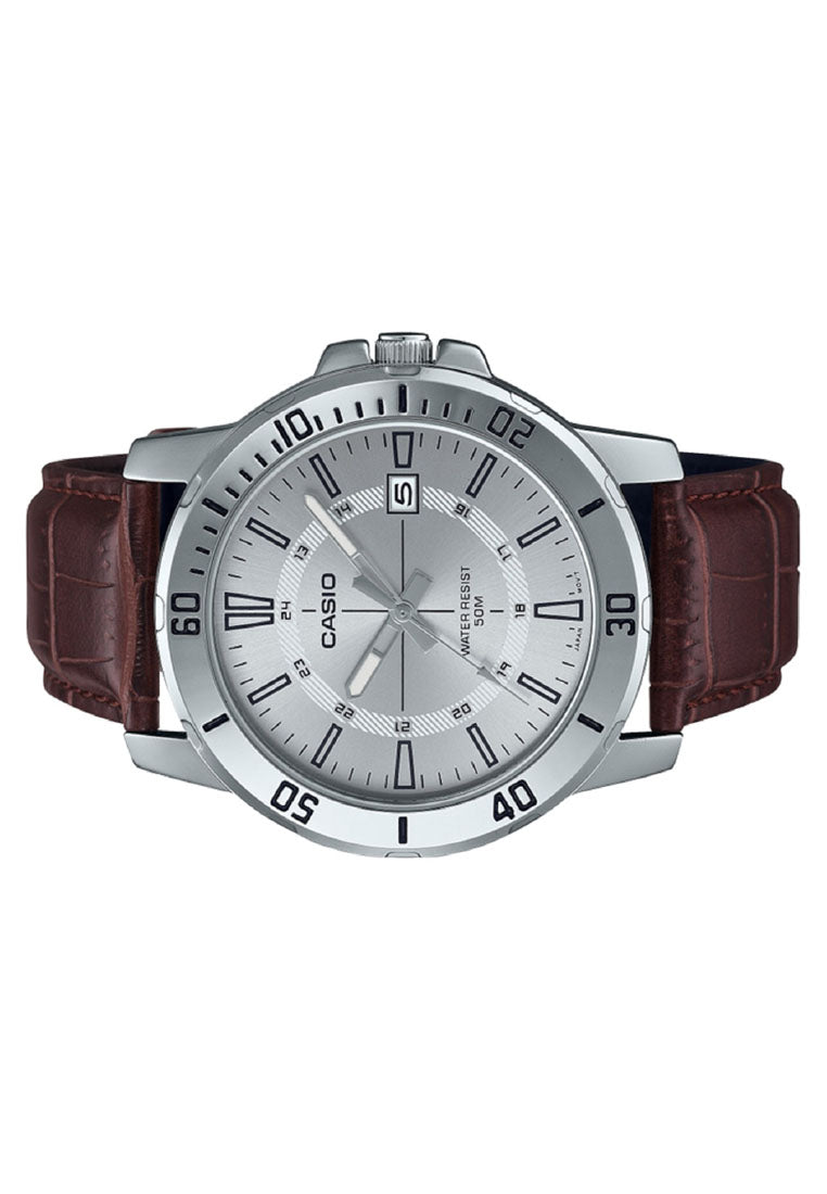 Casio MTP-VD01L-7C Analog Leather Strap Watch For Men-Watch Portal Philippines