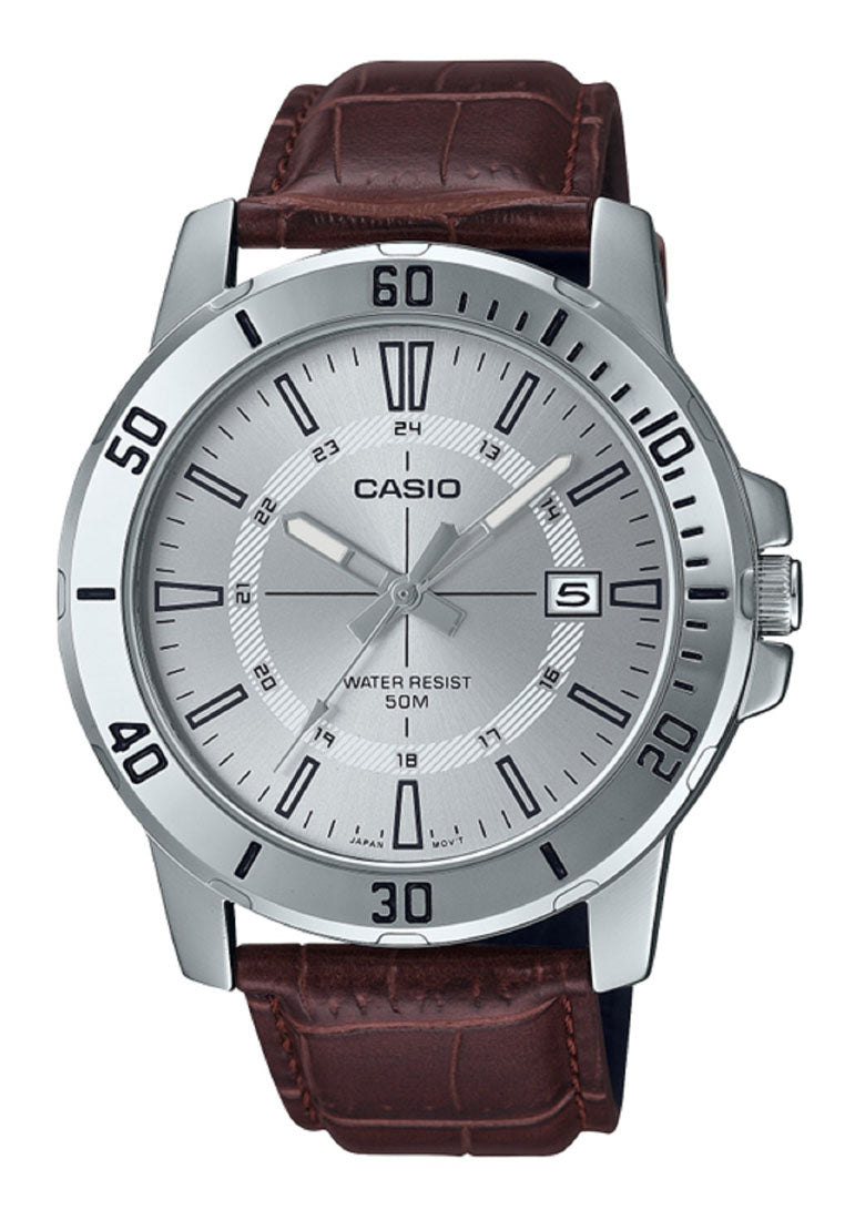 Casio MTP-VD01L-7C Analog Leather Strap Watch For Men-Watch Portal Philippines