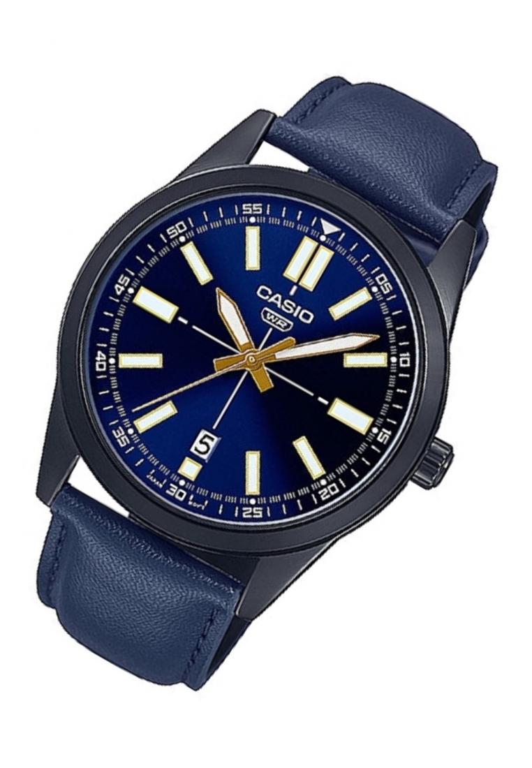 Casio MTP-VD02BL-2E Analog Leather Strap Watch For Men-Watch Portal Philippines