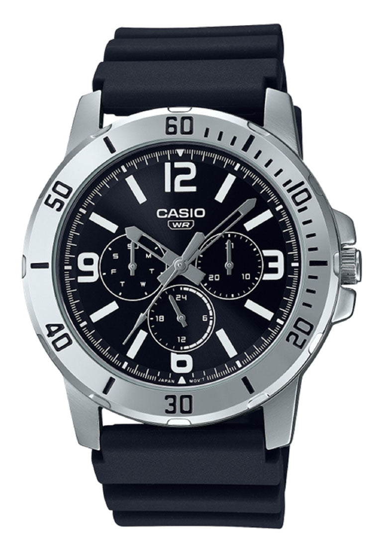 Casio MTP-VD300-1B Analog Rubber Strap Watch For Men-Watch Portal Philippines