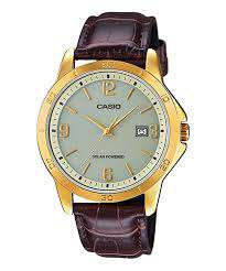 Casio MTP-VS02GL-9ADF Brown Leather Strap Watch for Men-Watch Portal Philippines