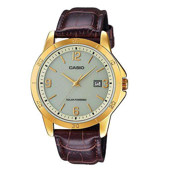 Casio MTP-VS02GL-9ADF Brown Leather Strap Watch for Men-Watch Portal Philippines