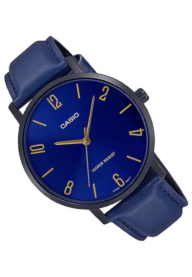 Casio MTP-VT01BL-2B Analog Leather Strap Watch For Men-Watch Portal Philippines