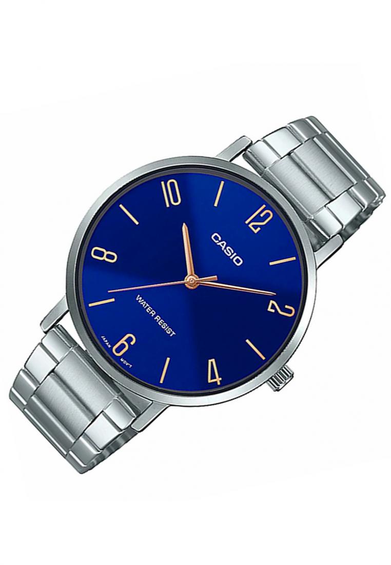 Casio MTP-VT01D-2B2 Analog Stainless Steel Strap Watch For Men-Watch Portal Philippines