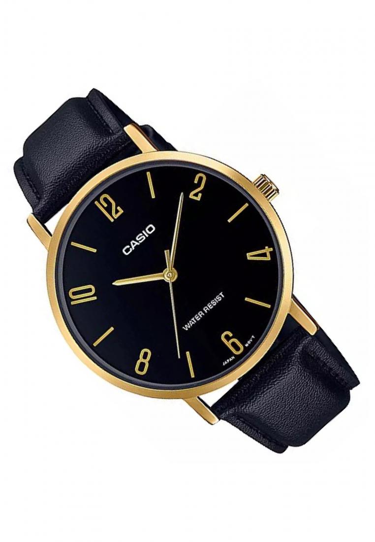 Casio MTP-VT01GL-1B2 Analog Leather Strap Watch For Men-Watch Portal Philippines
