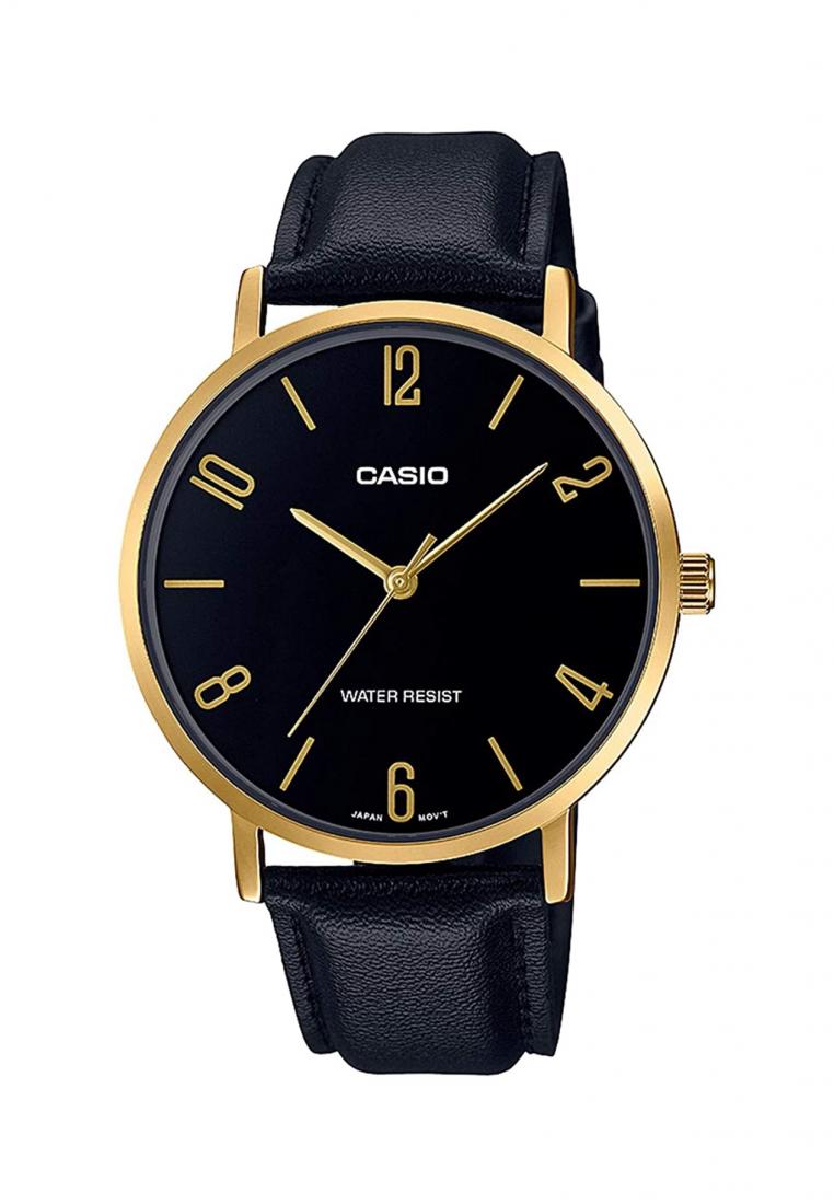 Casio MTP-VT01GL-1B2 Analog Leather Strap Watch For Men-Watch Portal Philippines