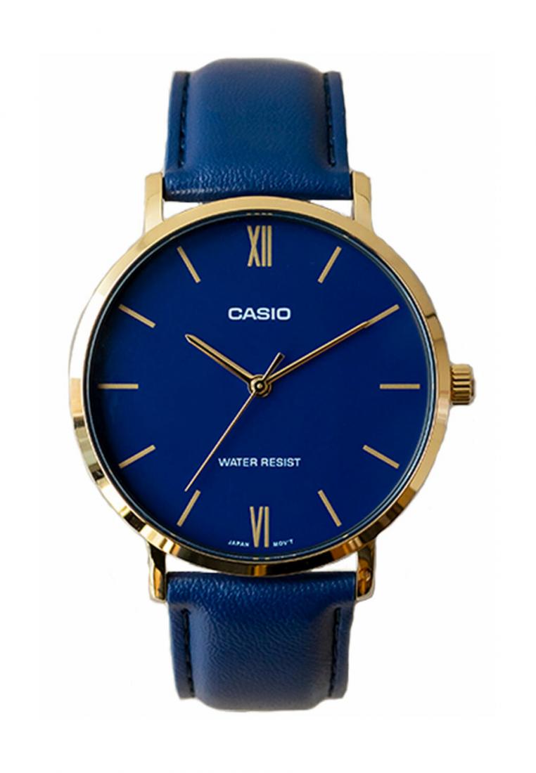 Casio MTP-VT01GL-2B Analog Leather Strap Watch For Men-Watch Portal Philippines