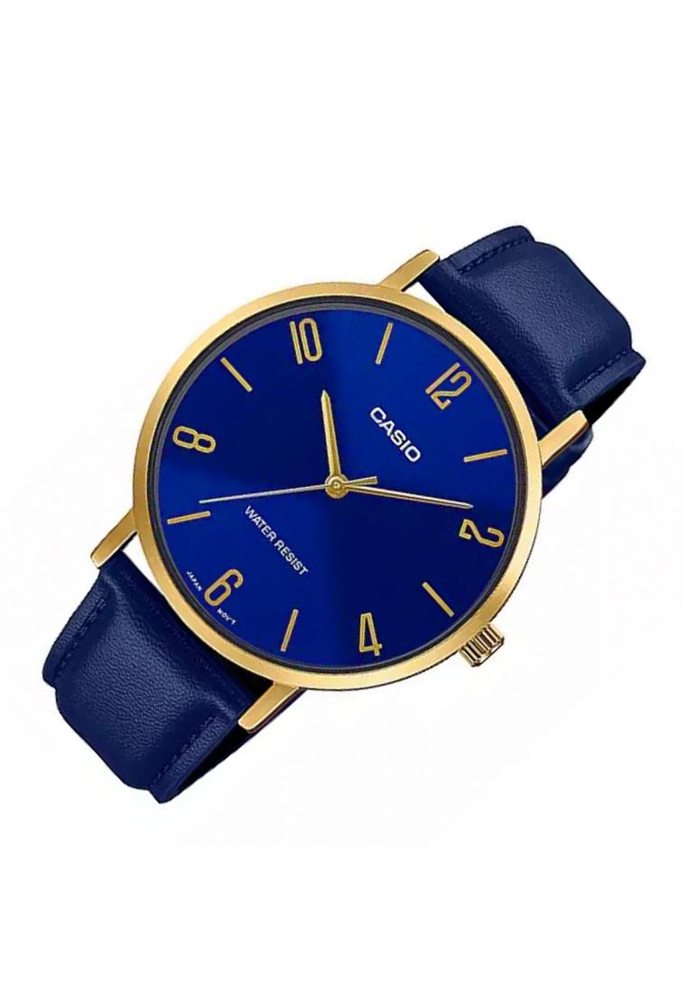 Casio MTP-VT01GL-2B2 Analog Leather Strap Watch For Men-Watch Portal Philippines