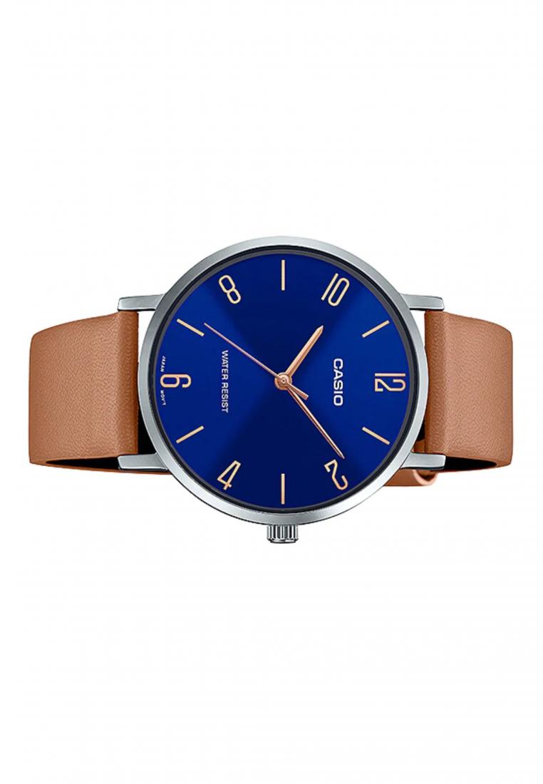 Casio MTP-VT01L-2B2 Analog Leather Strap Watch For Men-Watch Portal Philippines