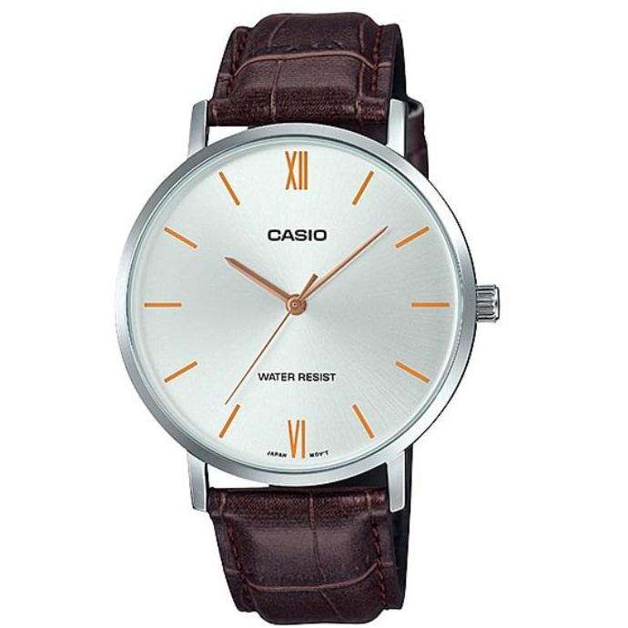 Casio MTP-VT01L-7B2UDF Brown Leather Watch for Men-Watch Portal Philippines