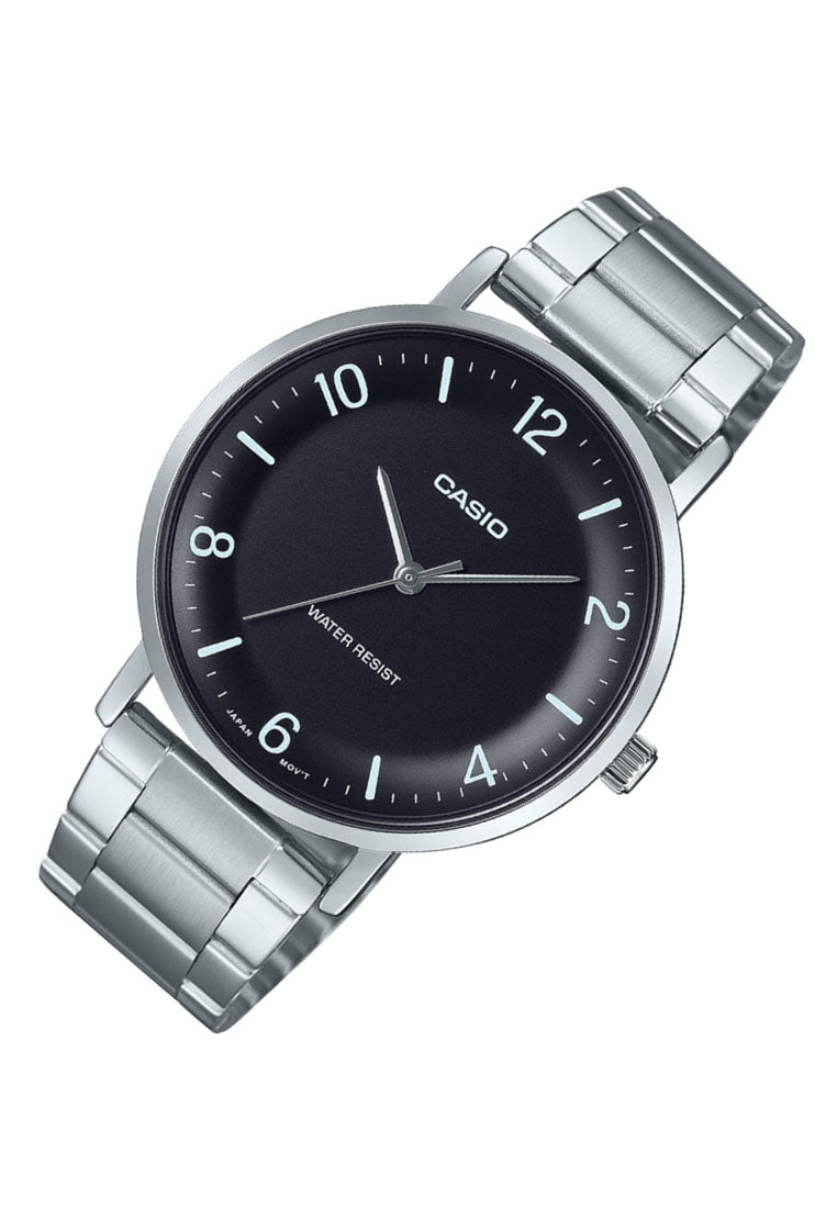 Casio MTP-VT03D-1B Analog Stainless Steel Band Watch For Men-Watch Portal Philippines