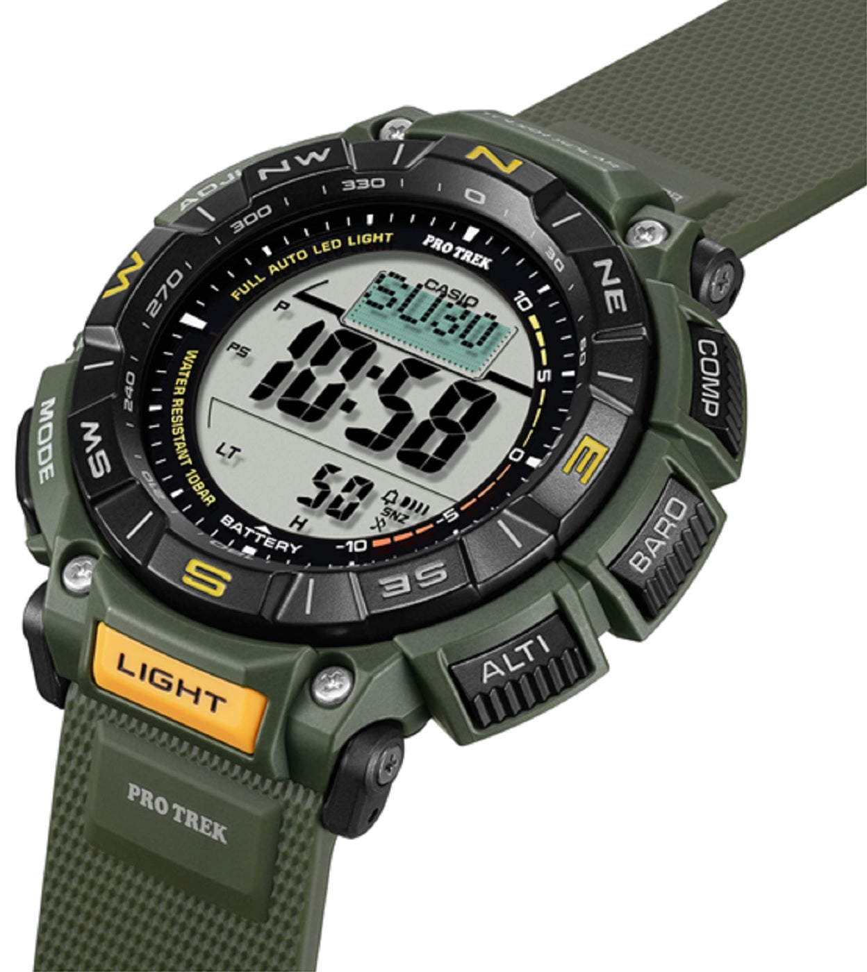 Casio Pro Trek PRG-340-3DR Digital Rubber Strap Watch For Men-Watch Portal Philippines