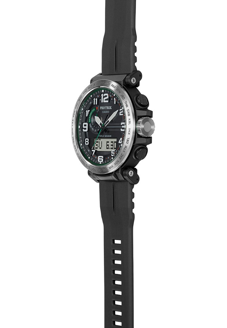 Casio Pro Trek PRG-601-1DR Digital Analog Rubber Strap Watch For Men-Watch Portal Philippines