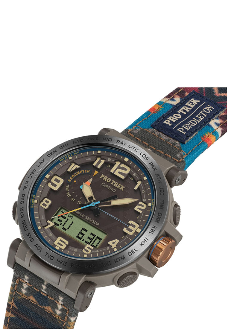 Casio Pro-Trek PRG-601PE-5DR Pendleton Collaboration Analog Digital Nylon Strap Watch For Men-Watch Portal Philippines