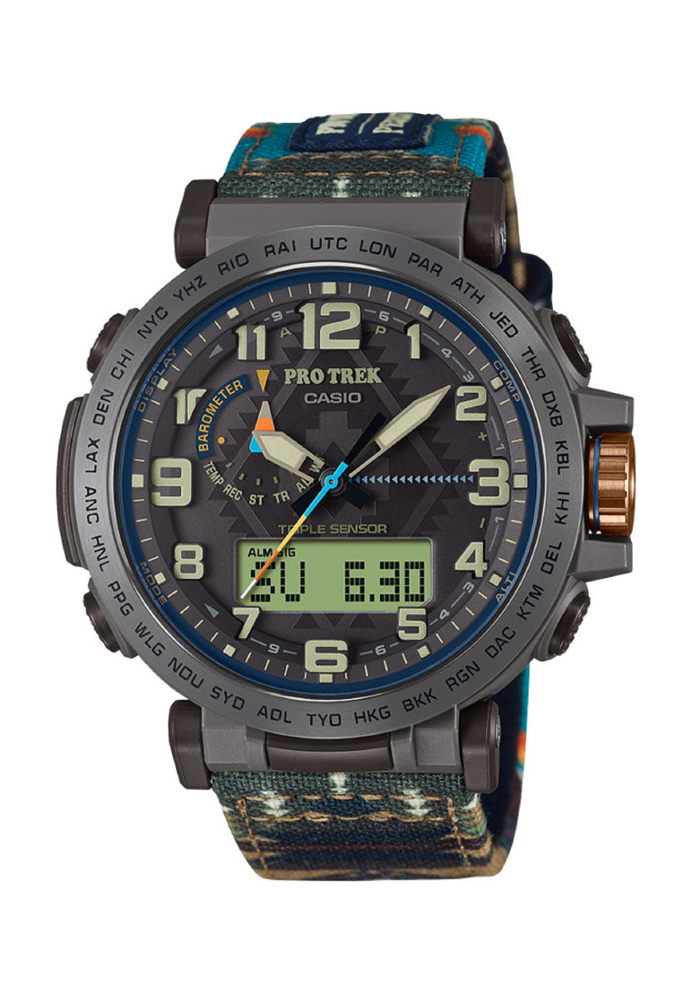 Casio Pro-Trek PRG-601PE-5DR Pendleton Collaboration Analog Digital Nylon Strap Watch For Men-Watch Portal Philippines