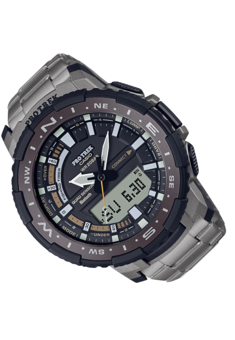 Casio Pro Trek PRT-B70T-7DR Bluetooth Digital Analog Smart Watch For Men-Watch Portal Philippines
