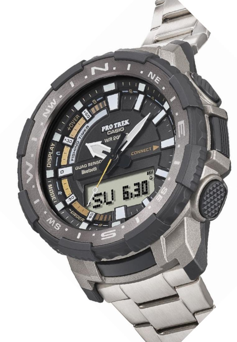 Casio Pro Trek PRT-B70T-7DR Bluetooth Digital Analog Smart Watch For Men-Watch Portal Philippines
