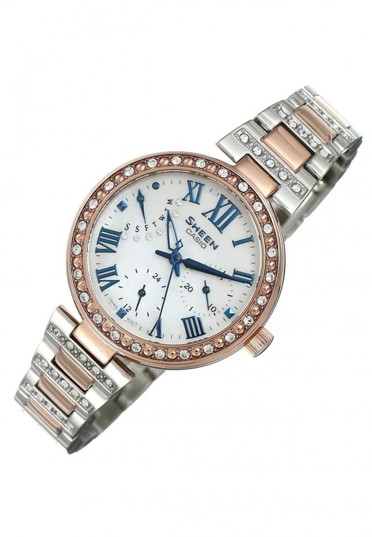 Casio Sheen SHE-3043SPG-7A Analog Stainless Steel Strap Watch For Women-Watch Portal Philippines