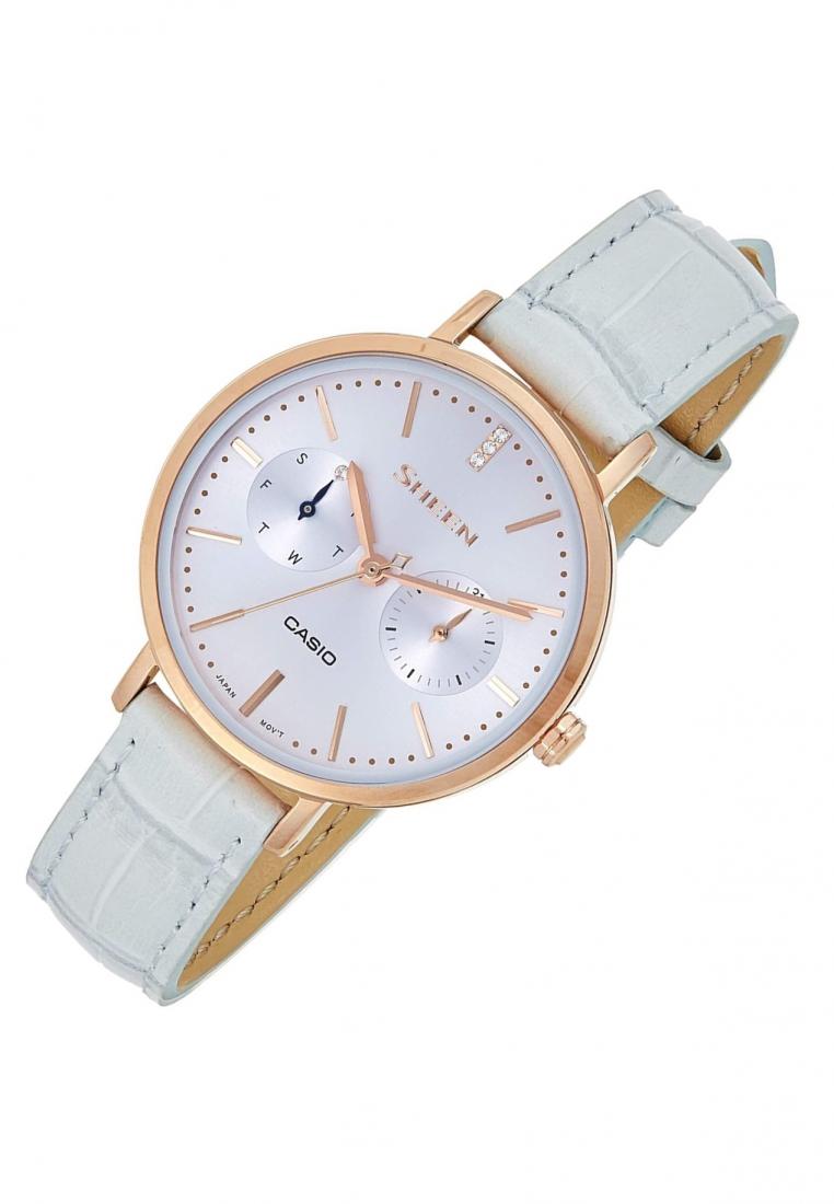 Casio Sheen SHE-3054PGL-2A Analog Leather Strap Watch For Women-Watch Portal Philippines