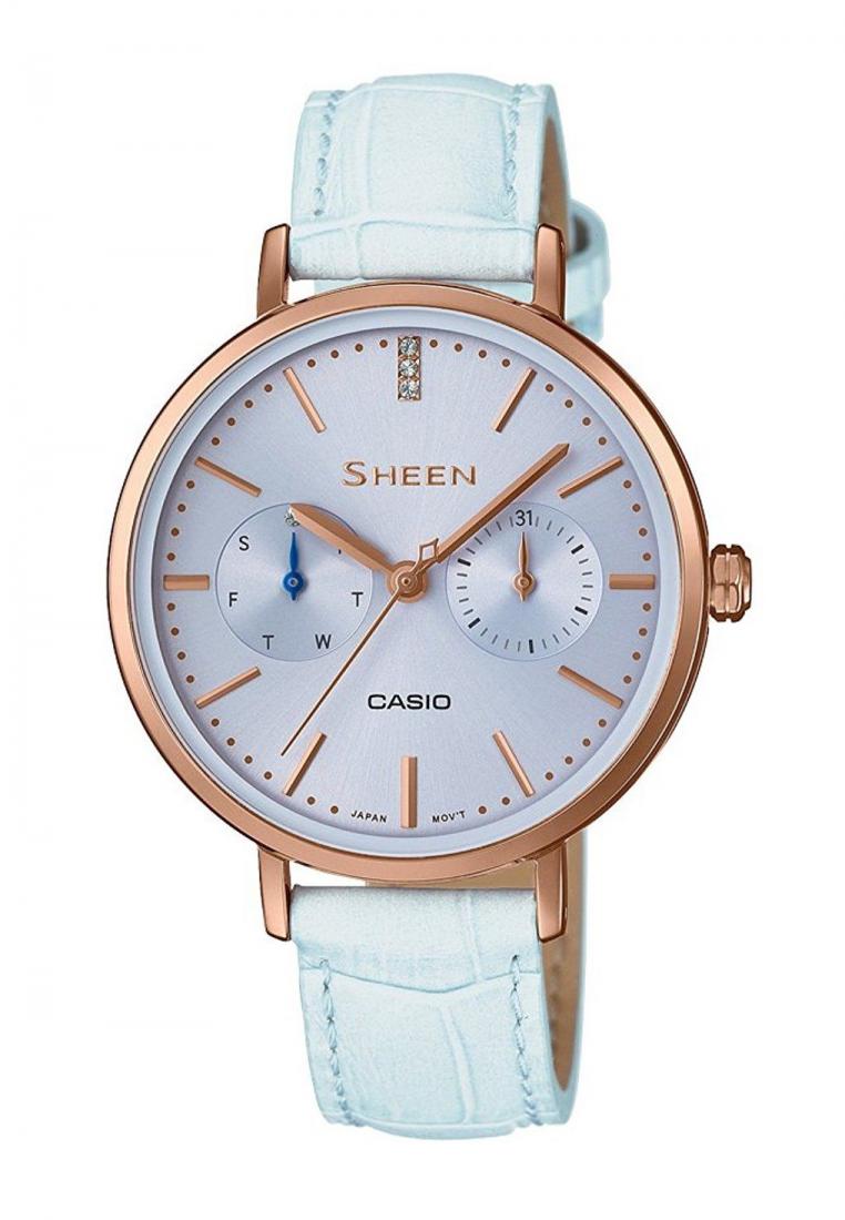 Casio Sheen SHE-3054PGL-2A Analog Leather Strap Watch For Women-Watch Portal Philippines