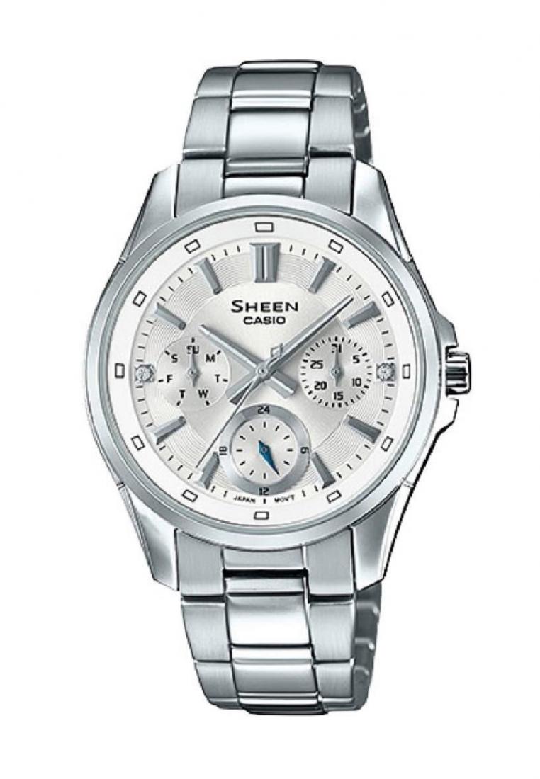 Casio Sheen SHE-3060D-7A Analog Stainless Steel Strap Watch For Women-Watch Portal Philippines