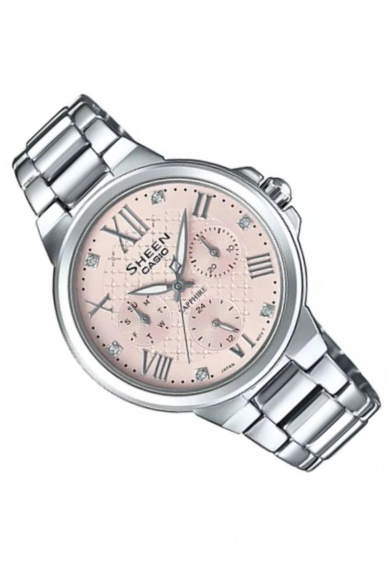 Casio Sheen SHE-3511D-4A Analog Stainless Steel Strap Watch For Women-Watch Portal Philippines