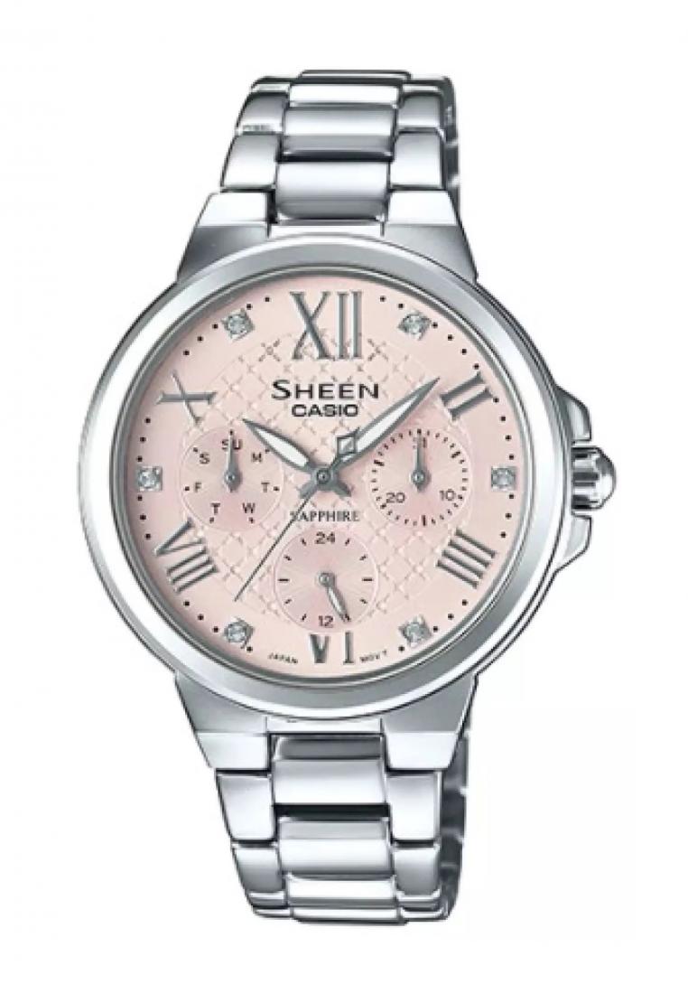 Casio Sheen SHE-3511D-4A Analog Stainless Steel Strap Watch For Women-Watch Portal Philippines